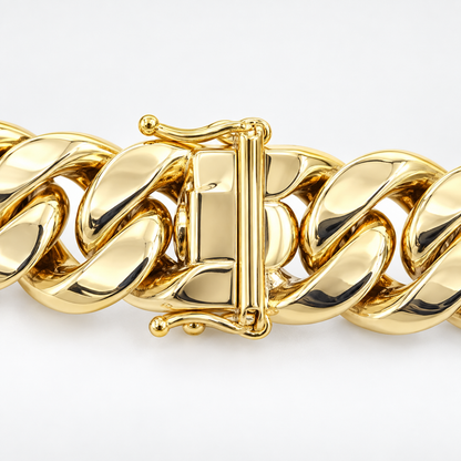 Yellow gold Miami Cuban link bracelet, alternate view