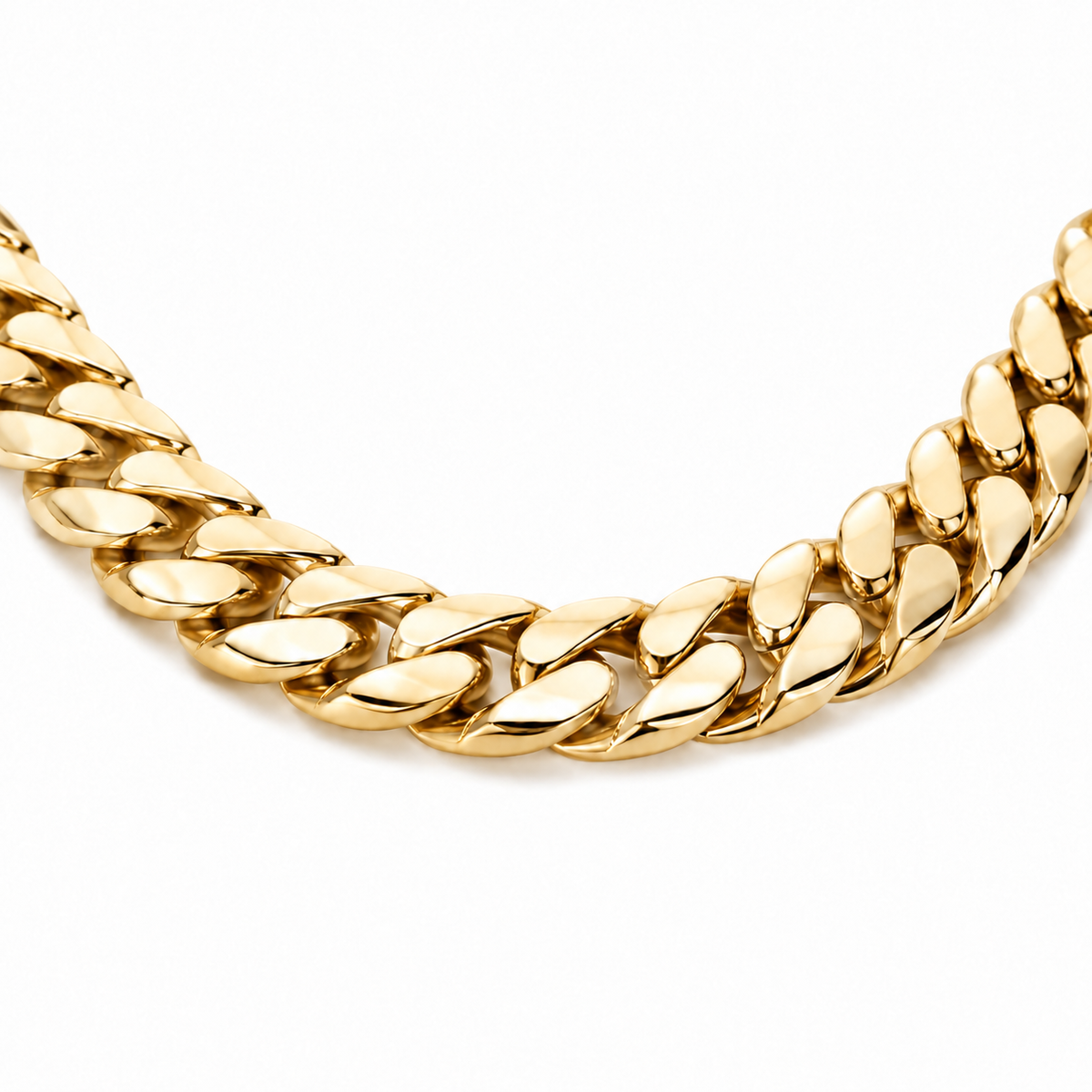 Yellow gold Miami Cuban link chain, alternate view