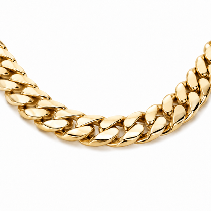 Yellow gold Miami Cuban link chain, alternate view