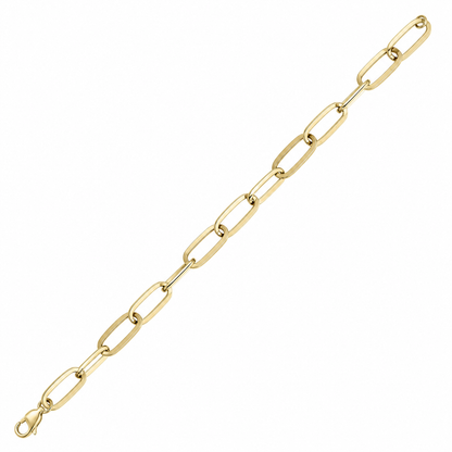 Yellow gold paper clip bracelet