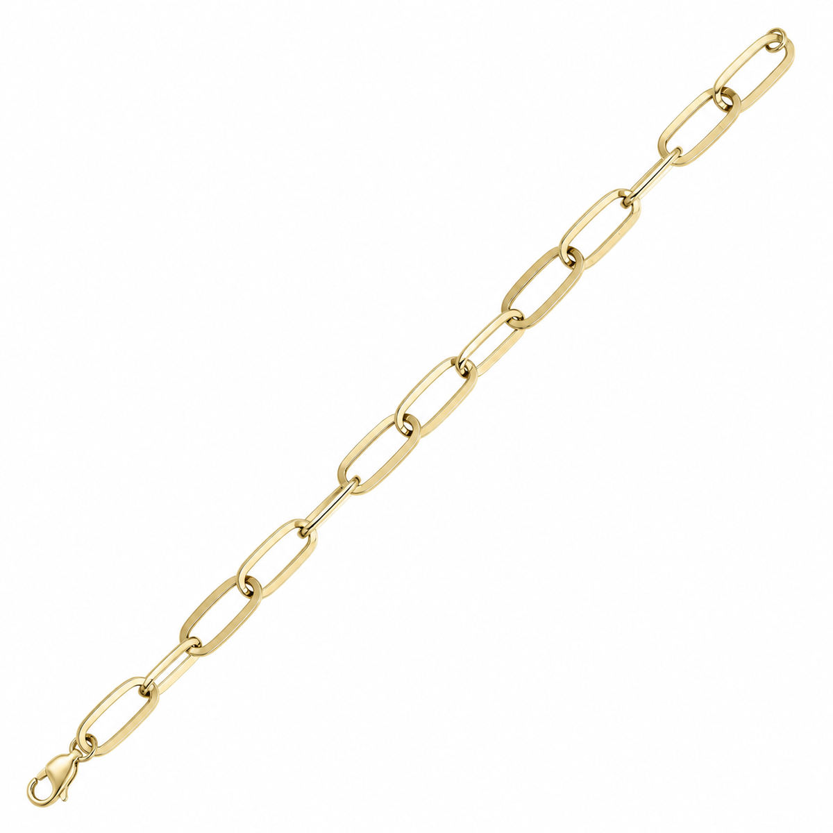 Yellow gold paper clip bracelet