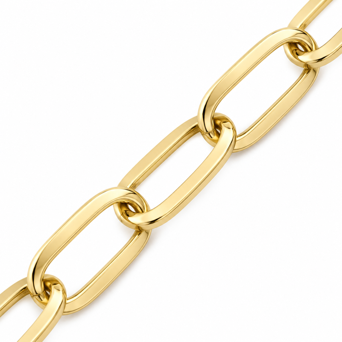 Yellow gold paper clip bracelet, alternate view