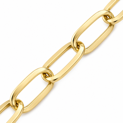 Yellow gold paper clip bracelet, alternate view