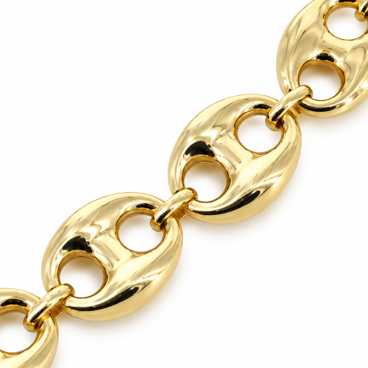 Yellow gold puff bracelet, alternate view