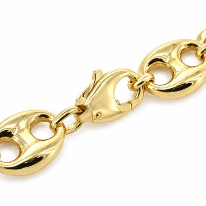Yellow gold puff bracelet
