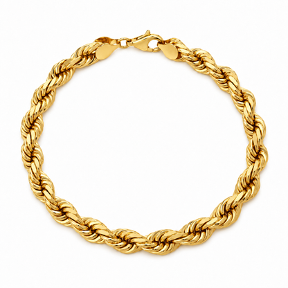 14K Gold Solid Rope Bracelet