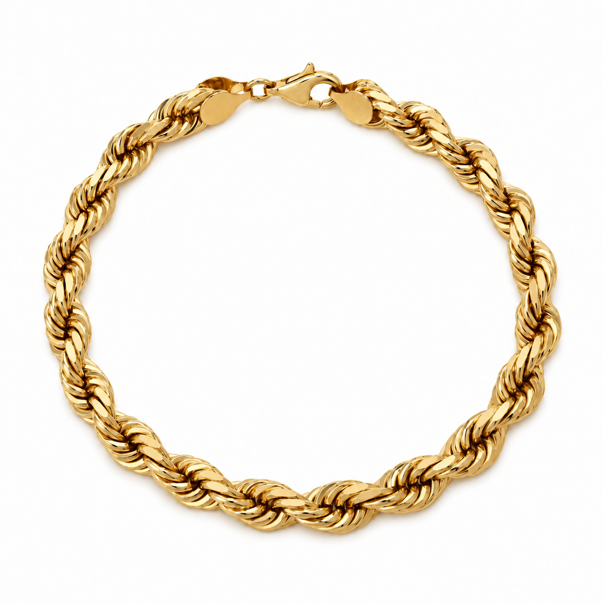 18K Gold Solid Rope Bracelet