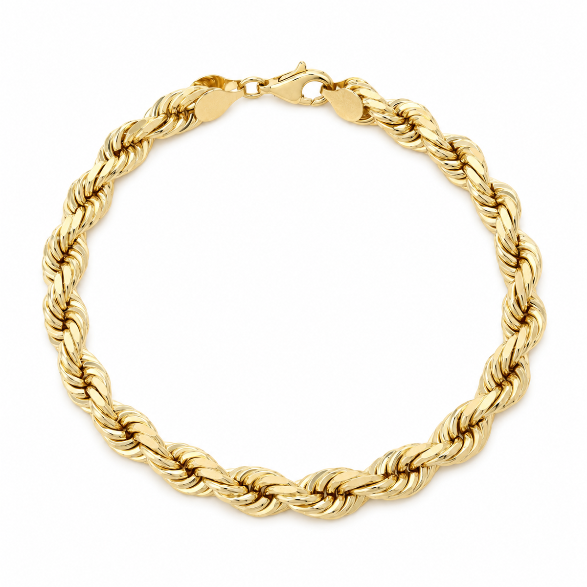 Yellow gold rope bracelet