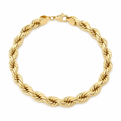 Yellow gold rope bracelet