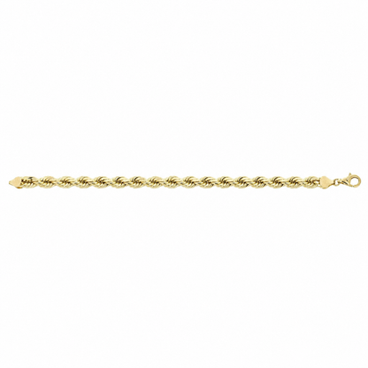 Yellow gold rope bracelet, close-up of the links